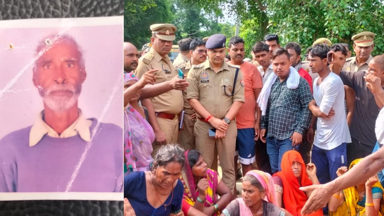 Farmer's dead body found near a road in banthara thana in Lucknow.