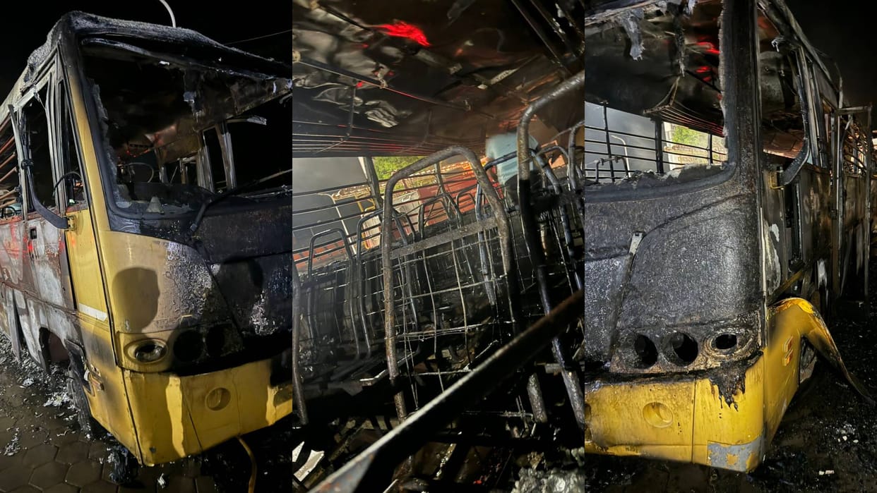 Deeg News School bus parked at petrol pump set on fire for not paying illegal extortion