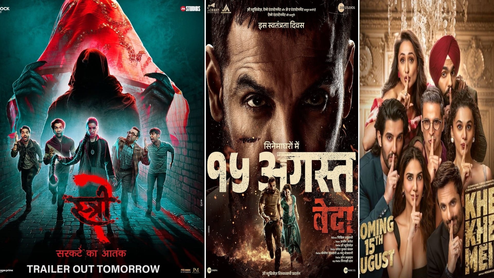 Stree 2 vs Khel Khel Mein vs Vedaa Who Win on box office collection Shraddha Kapoor Akshay Kumar John Abraham