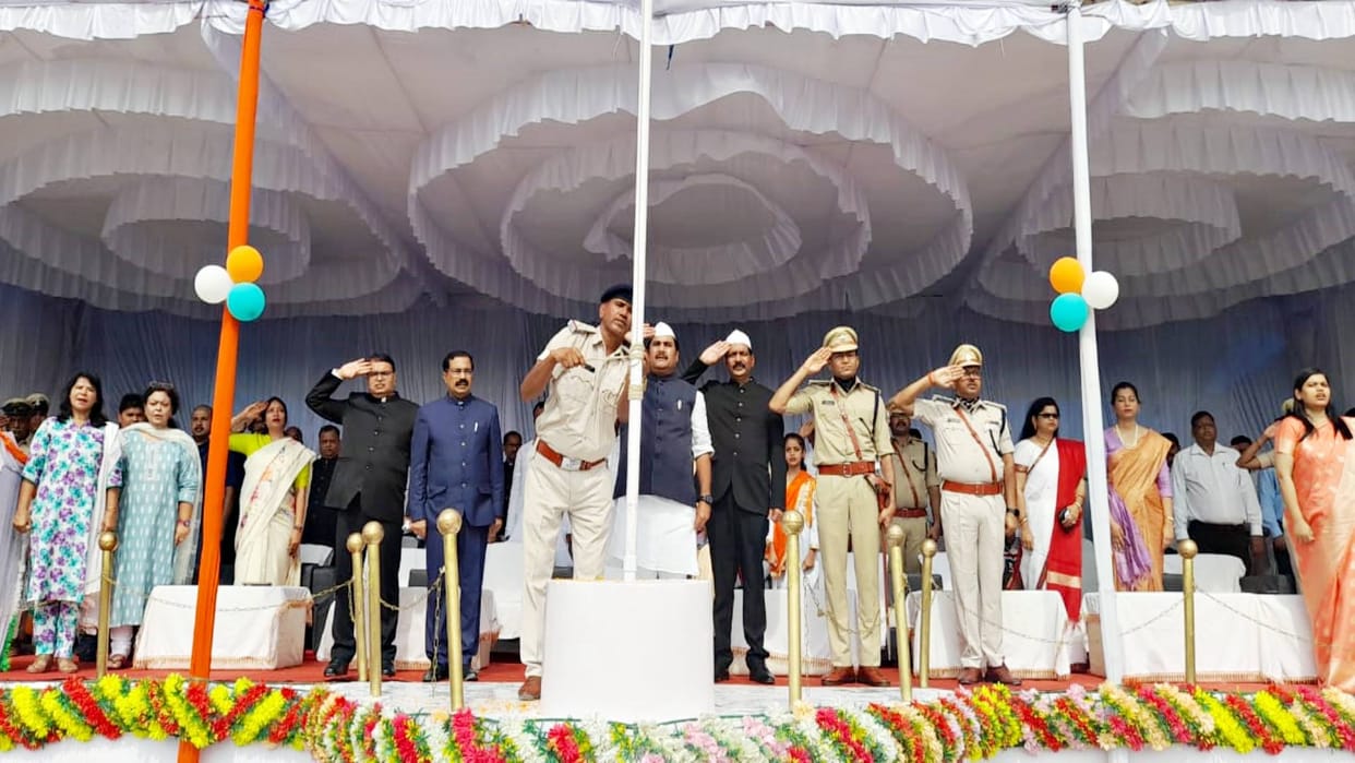 Swatantrata Diwas Minister JanakRam in Bettiah WestChamparan district from where freedom struggle was started