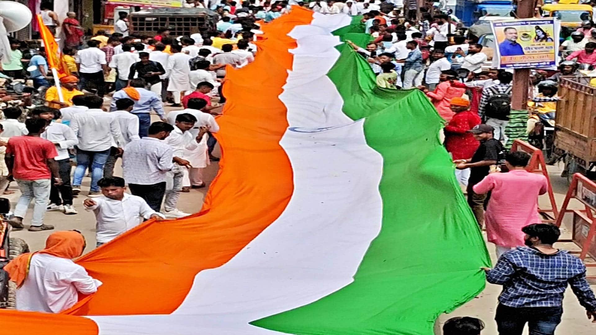 Independence Day 601 feet long tricolor becomes center of attraction in Muzaffarpur see photos