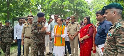 UP minister JPS Rathore speaks in Gonda on Independence Day.