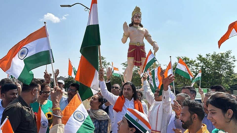 Independence Day 2024 Celebrating independence in Brampton Toronto Canada tricolor waved proudly