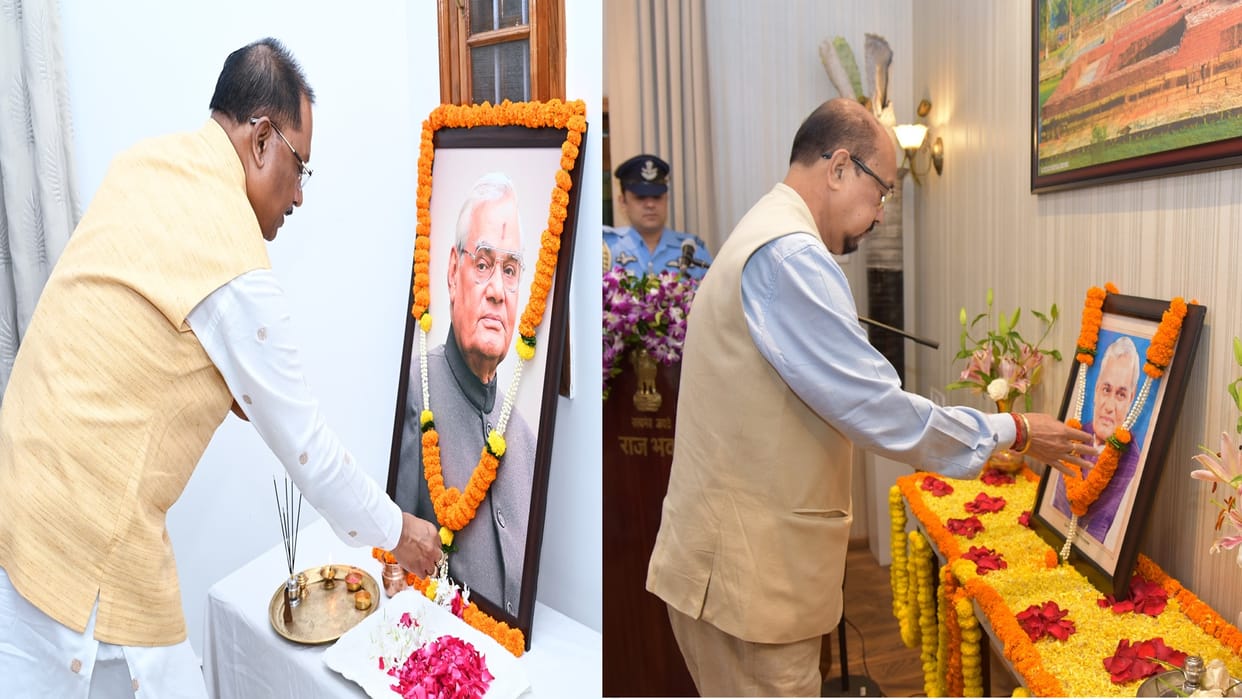CG News: Governor and CM Sai paid tribute to former PM Late Atal Bihari Vajpayee on his death anniversary