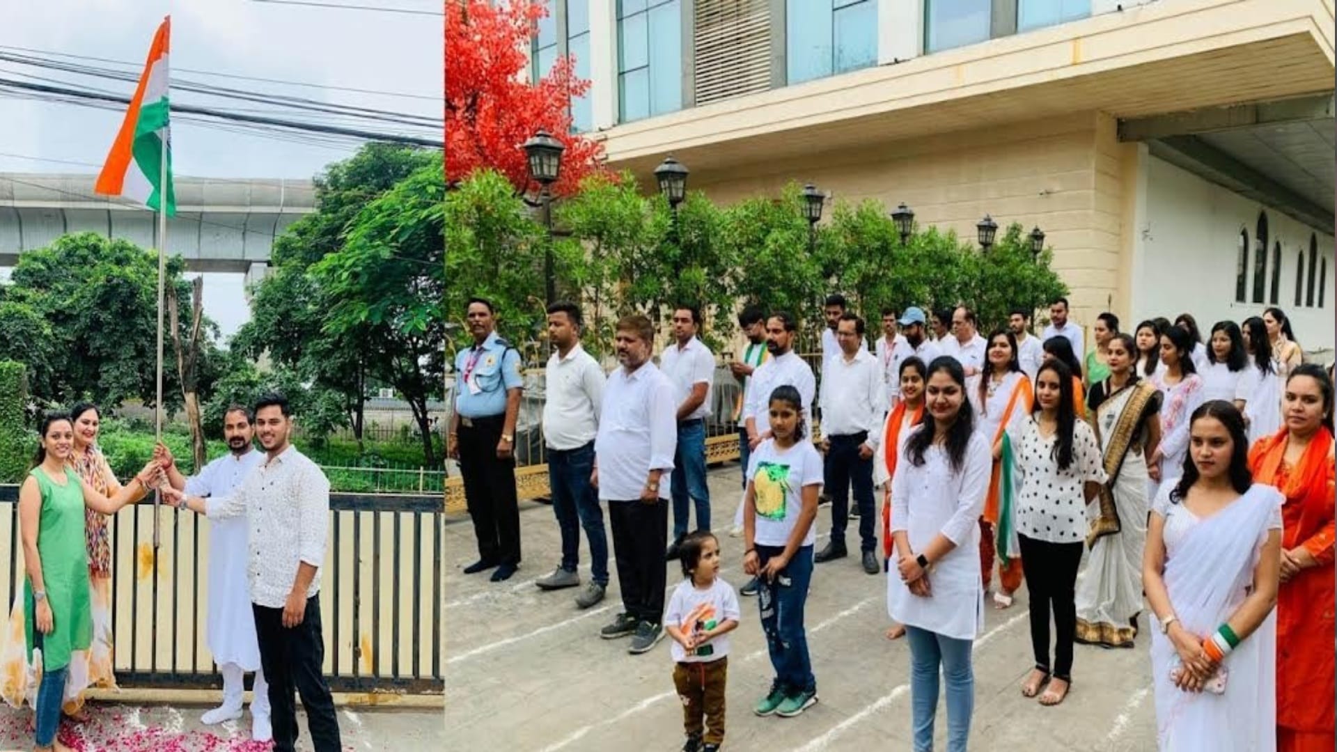 Indore: BJP remembered the martyrs by hoisting the flag while Congress gave a message to the public