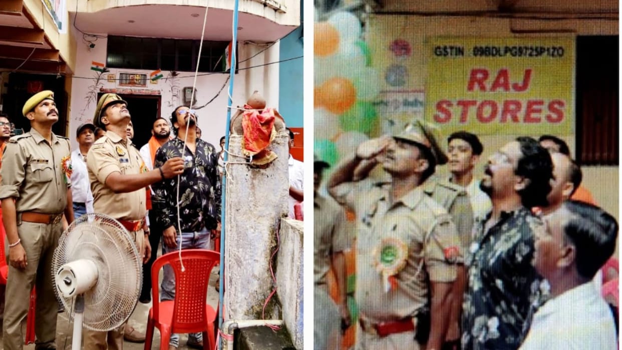 Outpost in-charge hoisted the flag, saluted brave sons of india Rotary Club Kashi distributed food items
