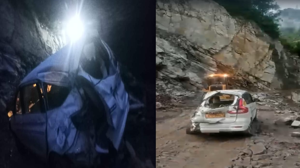 Kinnaur: Stones fell from the hill on a moving car in Nigulsari