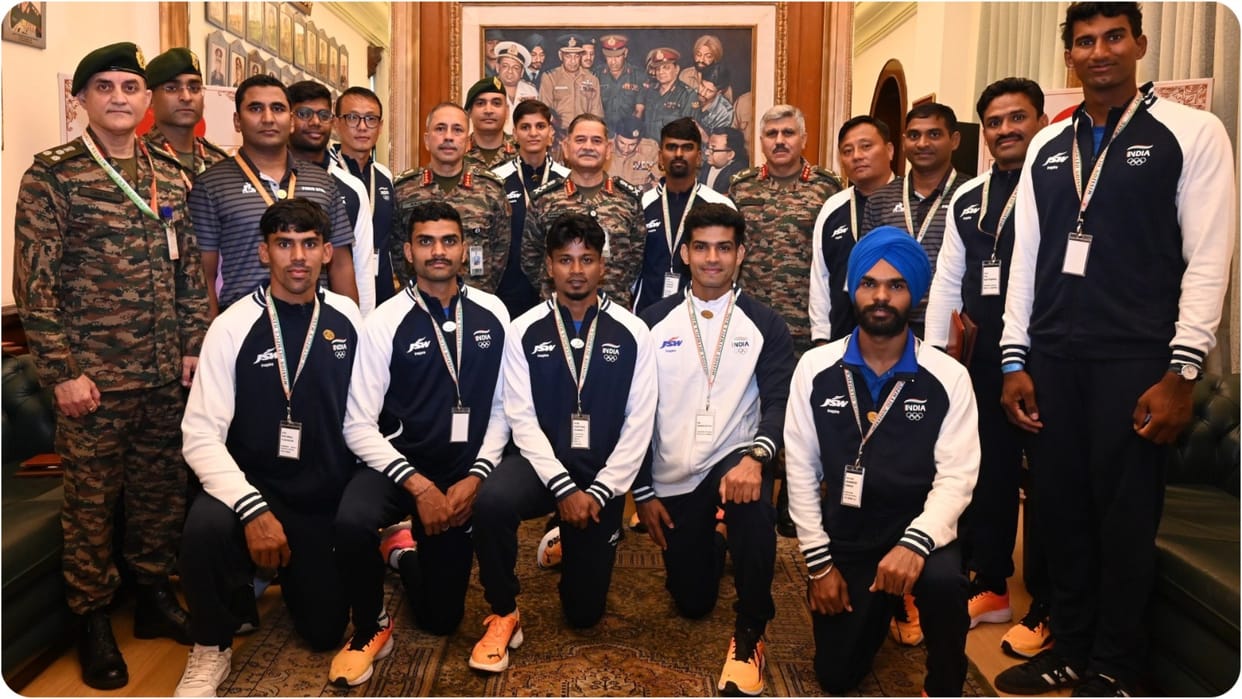 Army Chief General Upendra Dwivedi felicitated sportspersons from Indian Army who took part in Paris Olympics