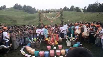 Uttarakhand Unique Butter Festival 2024 People play milk and Butter Holi at Uttarkashi Dayara Bugyal Photos