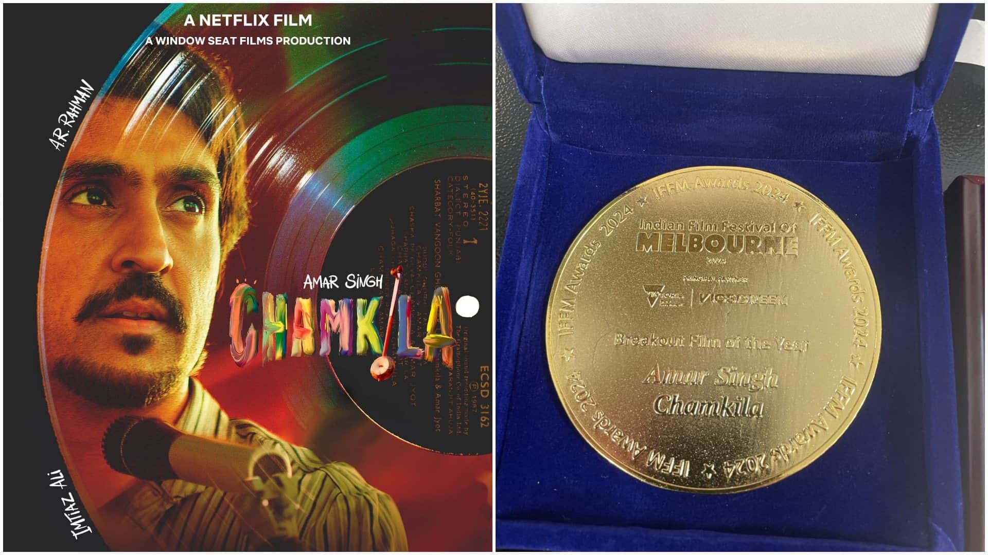 Amar Singh Chamkila receives breakout film of the year award at International Film Festival of Melbourne