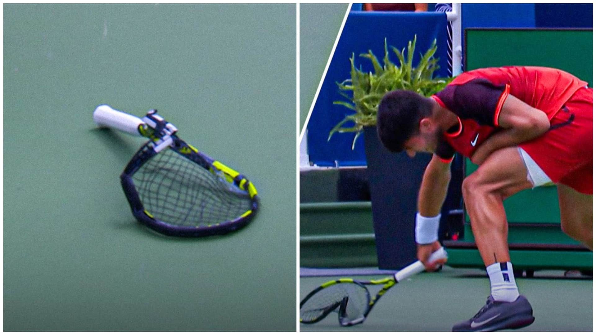 Cincinnati Open: Carlos Alcaraz vented his anger on the racket, broke it by slamming it Video