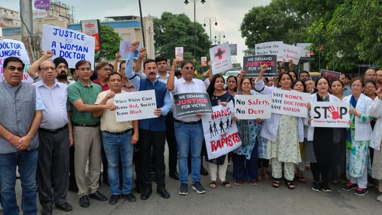 IMA Doctors Strike Doctors protest demanding justice in Bareilly