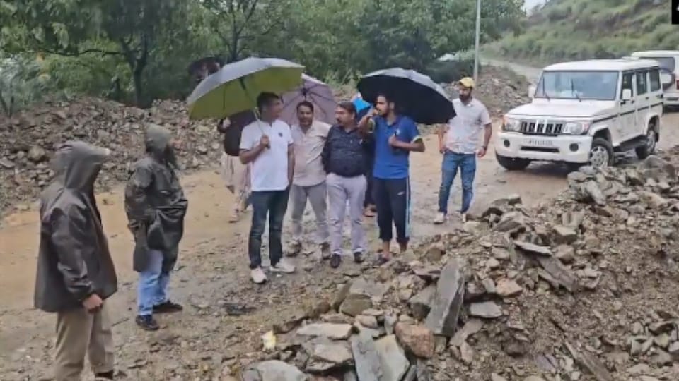 Floods in jammu Roads get damaged in Kangan area due to floods following heavy rain in Kangan Ganderbal