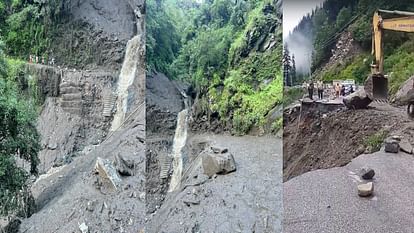 Himachal Weather: cloudburst in  Damrali nala rampur shimla, road collapsed, landslide on Manali-Leh nh