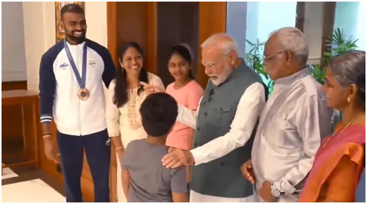 'Does he hits you?', PM Modi asked question to PR Sreejesh's son and got a funny answer, watch video