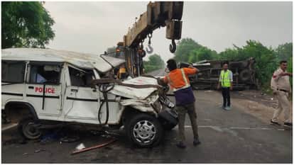 MP News: Speeding truck hits police vehicle and pickup in Neemuch three dead including police driver