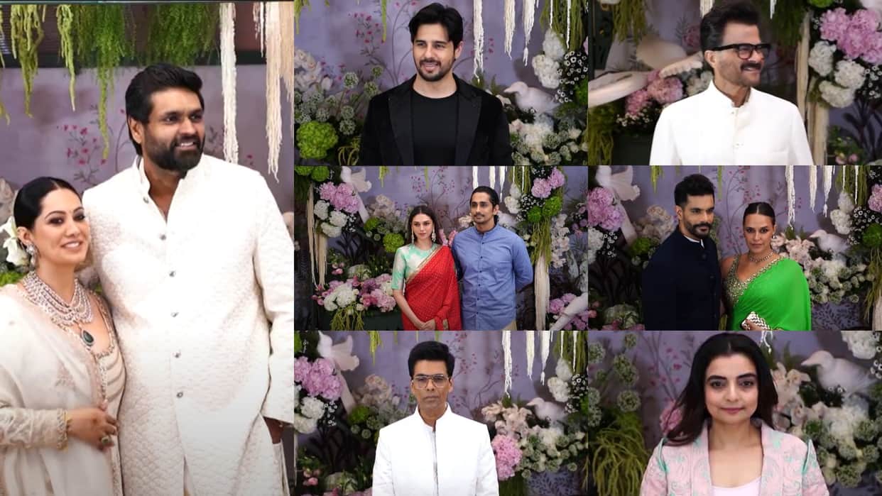 Aditi Rao Hydri Sidharth malhotra Anil kapoor Karan Johar reached Eka Lakhani Ravi Bhagchandka engagement bash