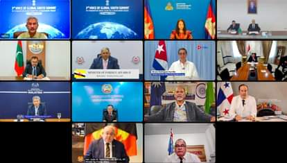 वॉयस ऑफ ग्लोबल साउथ शिखर सम्मेलन में संबोधित करते एस. जयशंकर