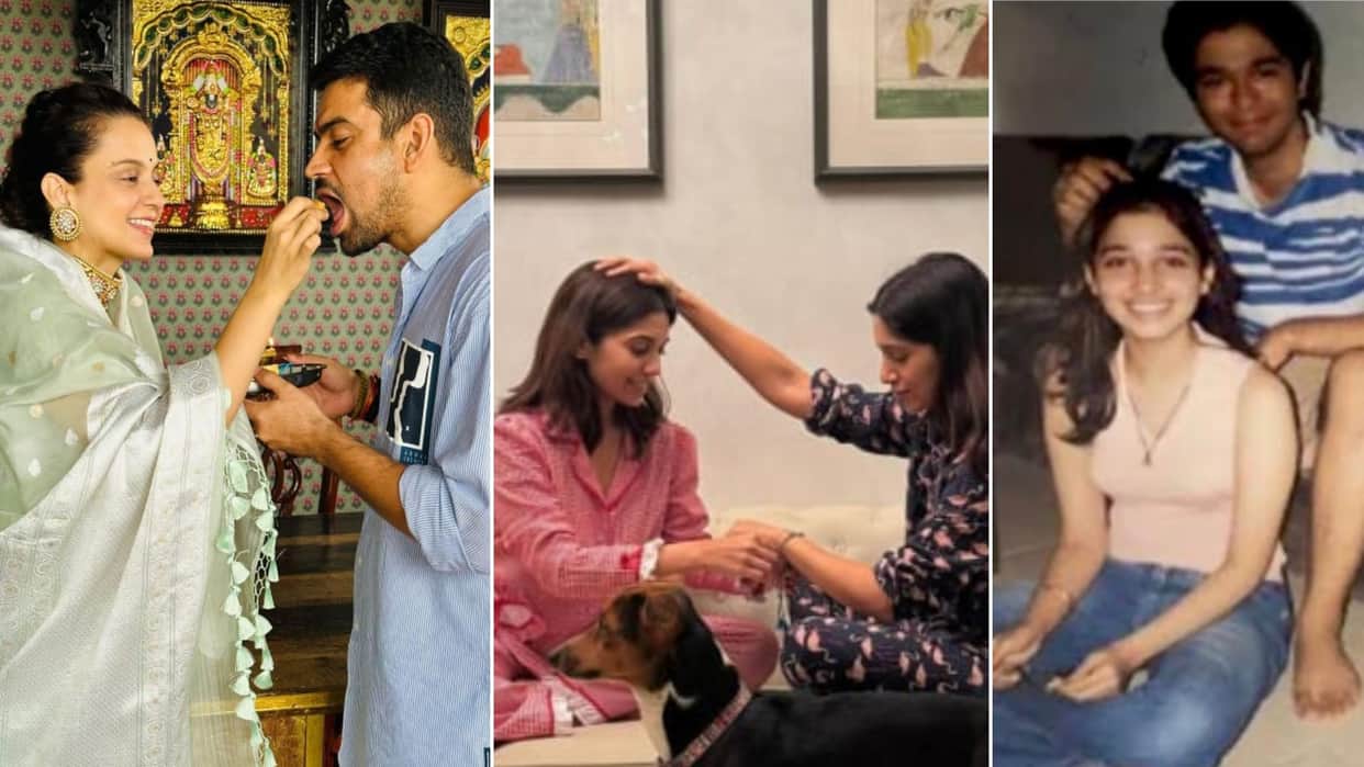 Bollywood stars celebrate raksha bandhan 2024 with their siblings kangana ranaut tamanna bhatia more