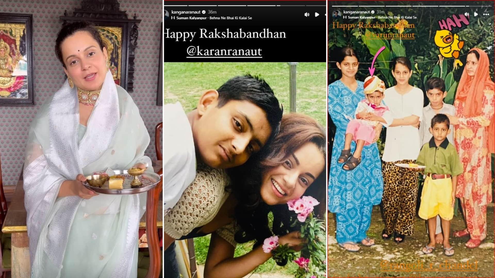 Bollywood stars celebrate raksha bandhan 2024 with their siblings kangana ranaut tamanna bhatia more