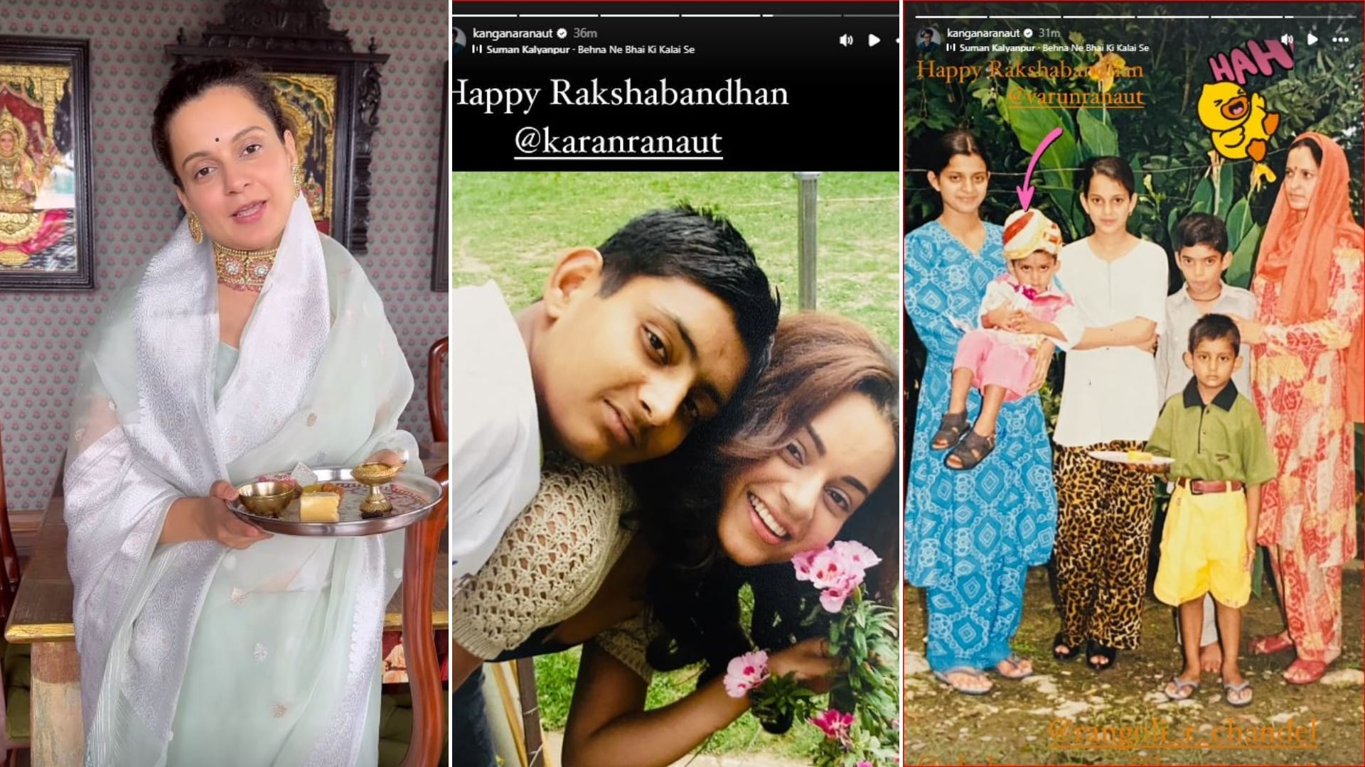 Bollywood stars celebrate raksha bandhan 2024 with their siblings kangana ranaut tamanna bhatia more