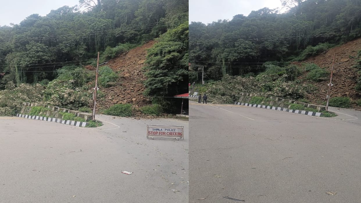 landslide near Baluganj and Solan Chandigarh bifurcation shimla