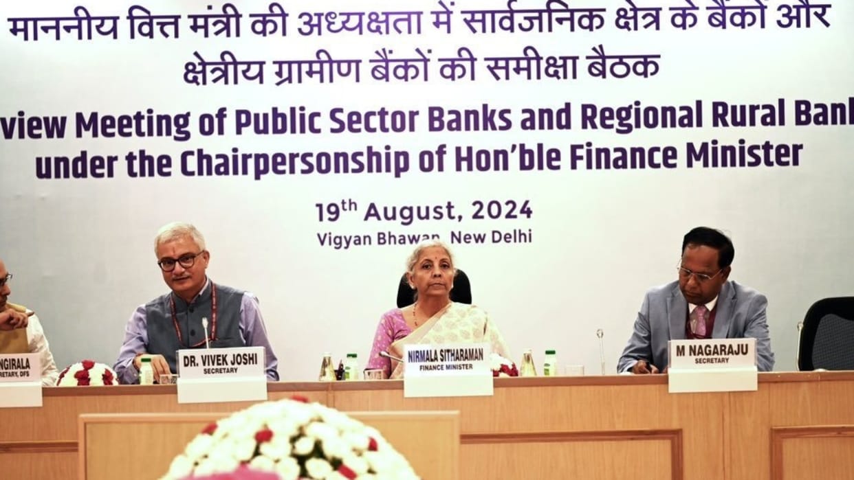 Union Finance Minister Nirmala Sitharaman chairs the meeting to review the performance PSU's