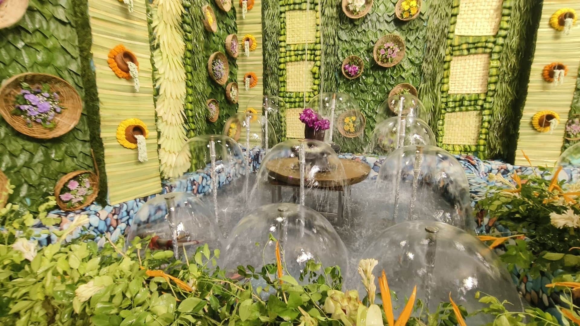 Radha Krishna Jalavihar tableau decorated in 60 feet wide lake in Varanasi