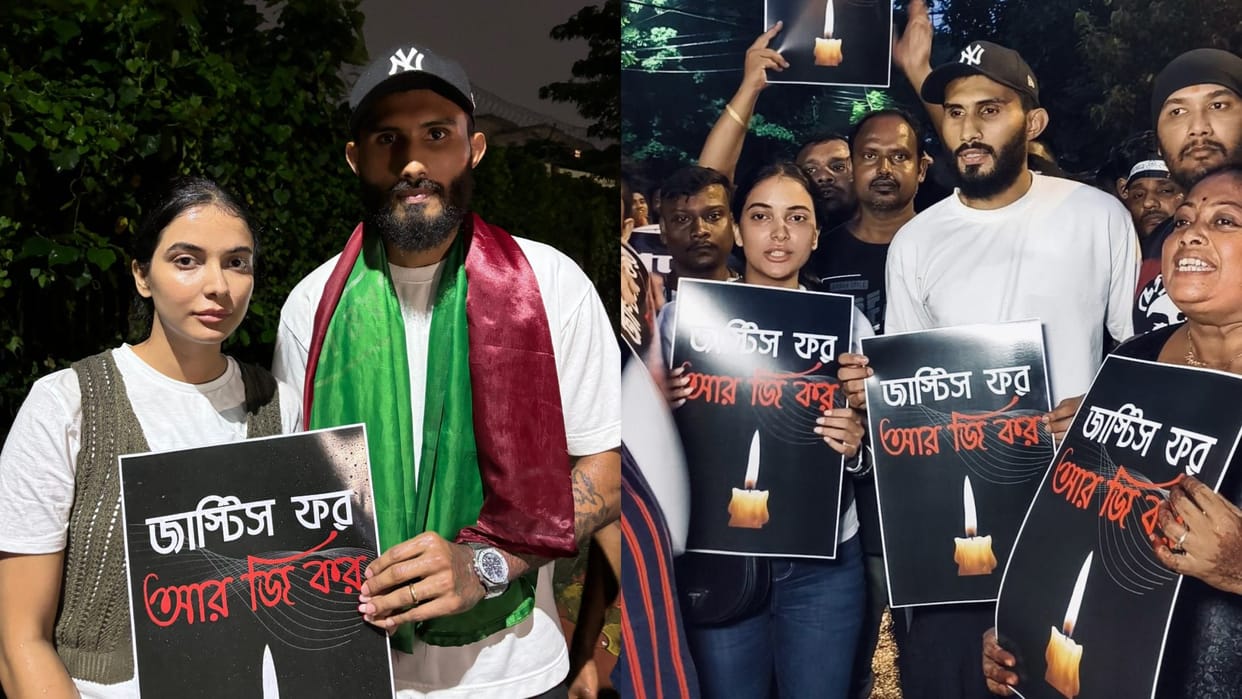 Kolkata Murder Case: footballer Subhasish Bose and his wife came in support of victim of the Kolkata incident