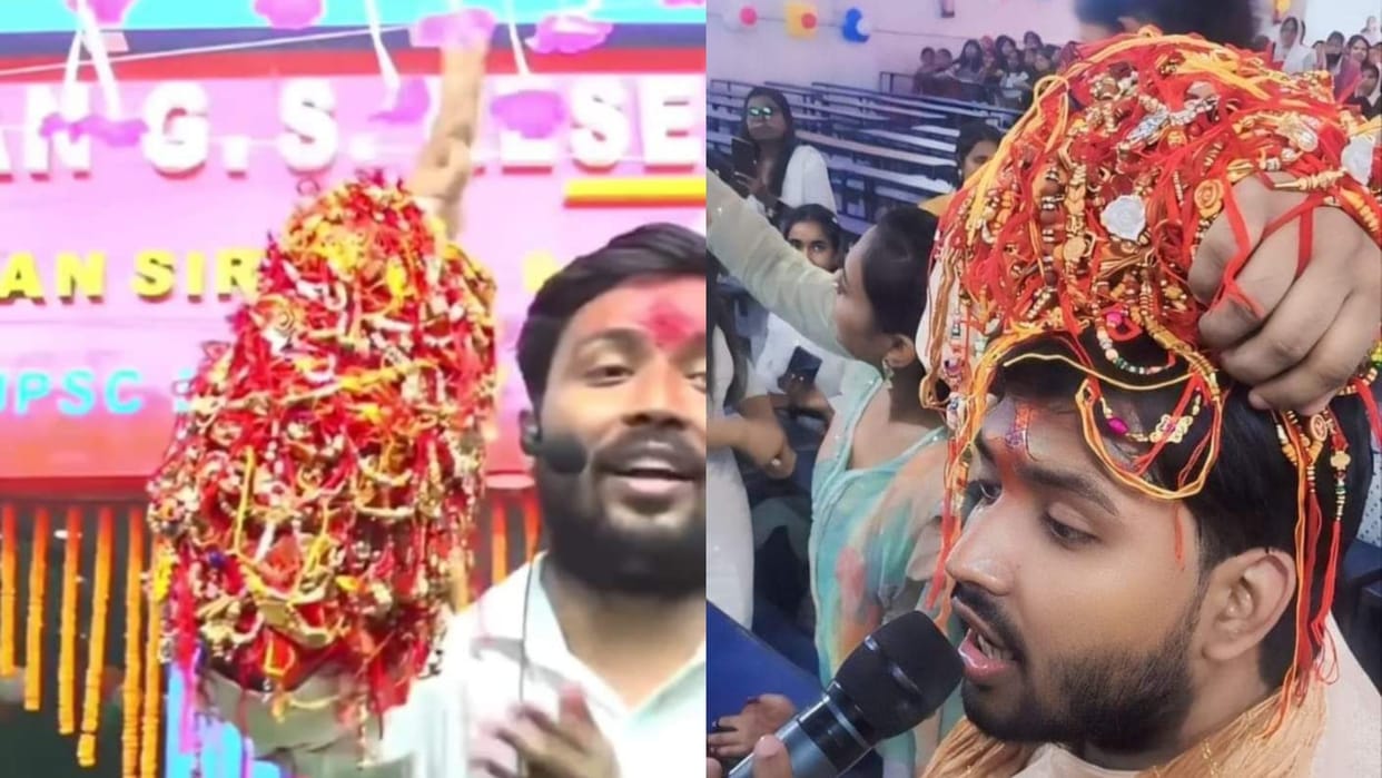 Bihar News : Khan Sir tied more than ten thousand Rakhi, video viral patna news