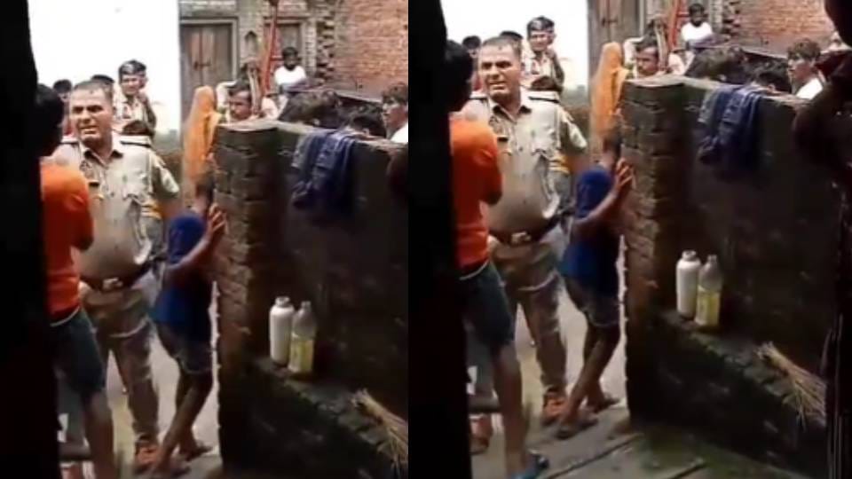 chowki in-charge slapped minor in public In Firozabad SSP line present to chowki in-charge