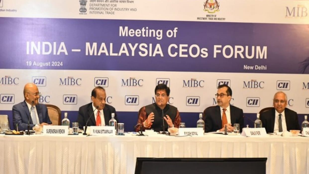 Piyush Goyal invites Malaysian businesses to invest in India's oil, gas and electronics sectors
