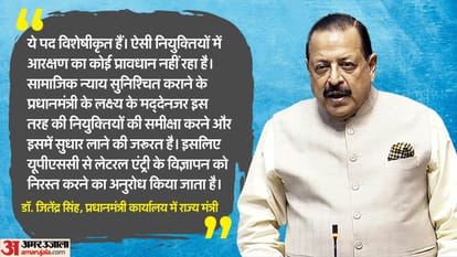 जितेंद्र सिंह की यूपीएससी प्रमुख को चिट्ठी।