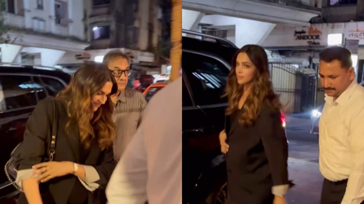 Deepika Padukone went out for dinner with Ranveer Singh family Actress Looks Beautiful in Black Dress