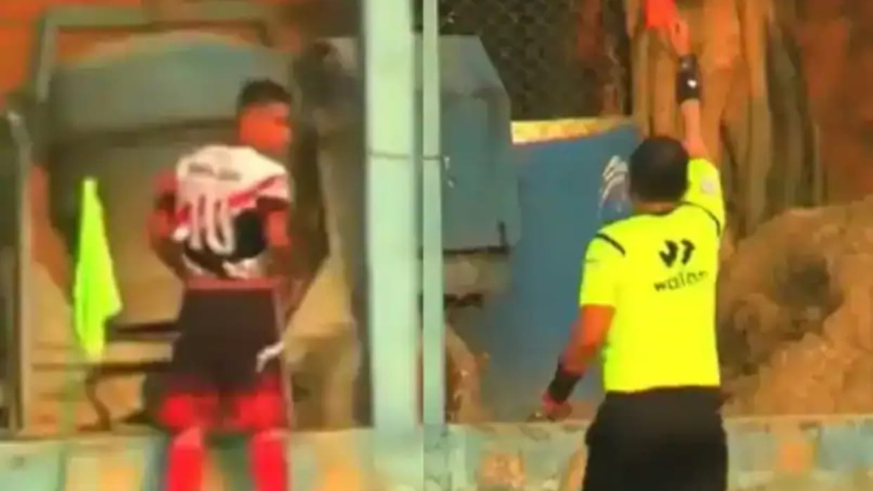 Peru Footballer Sebastian Munoz Urinates On Field, Referee Shows Red Card, Watch Video