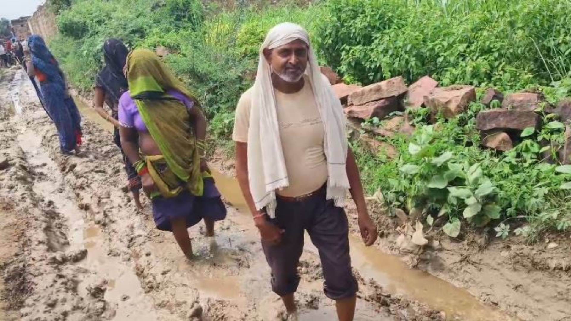 Due to lack of a paved road in Bharatpur boys are not getting married
