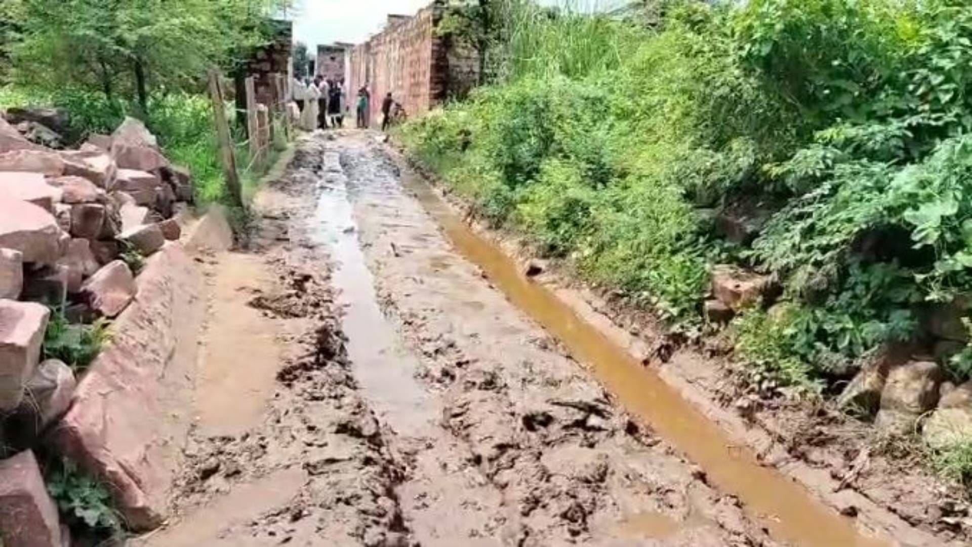 Due to lack of a paved road in Bharatpur boys are not getting married