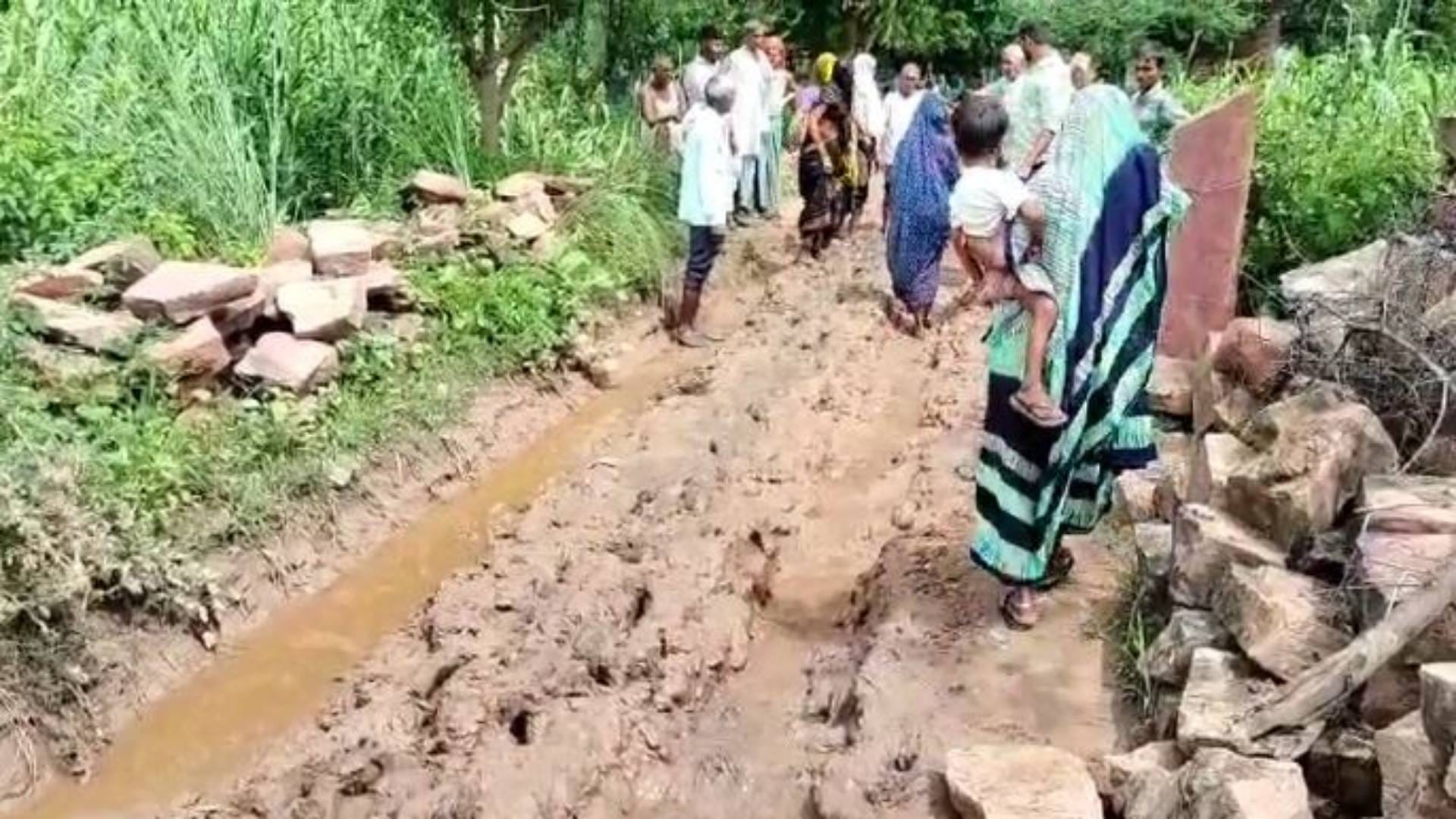 Due to lack of a paved road in Bharatpur boys are not getting married