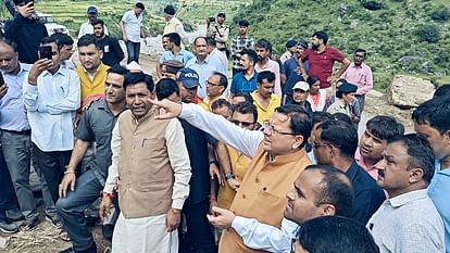 Uttarakhand Weather CM Dhami Reached Disaster Affected Ghutu Village in Tehri and Met People