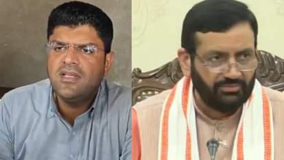 दुष्यतं चौटाला ओर नायब सैनी।