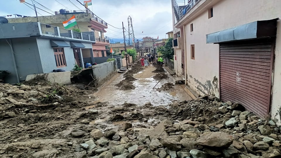 Debris, stones and boulders are still present in and around Krishna Vihar haldwani