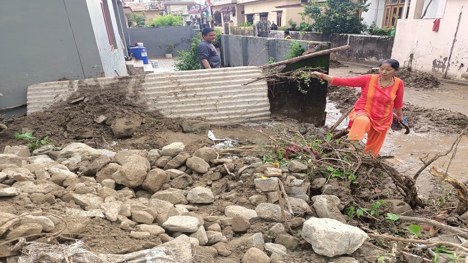 Debris, stones and boulders are still present in and around Krishna Vihar haldwani