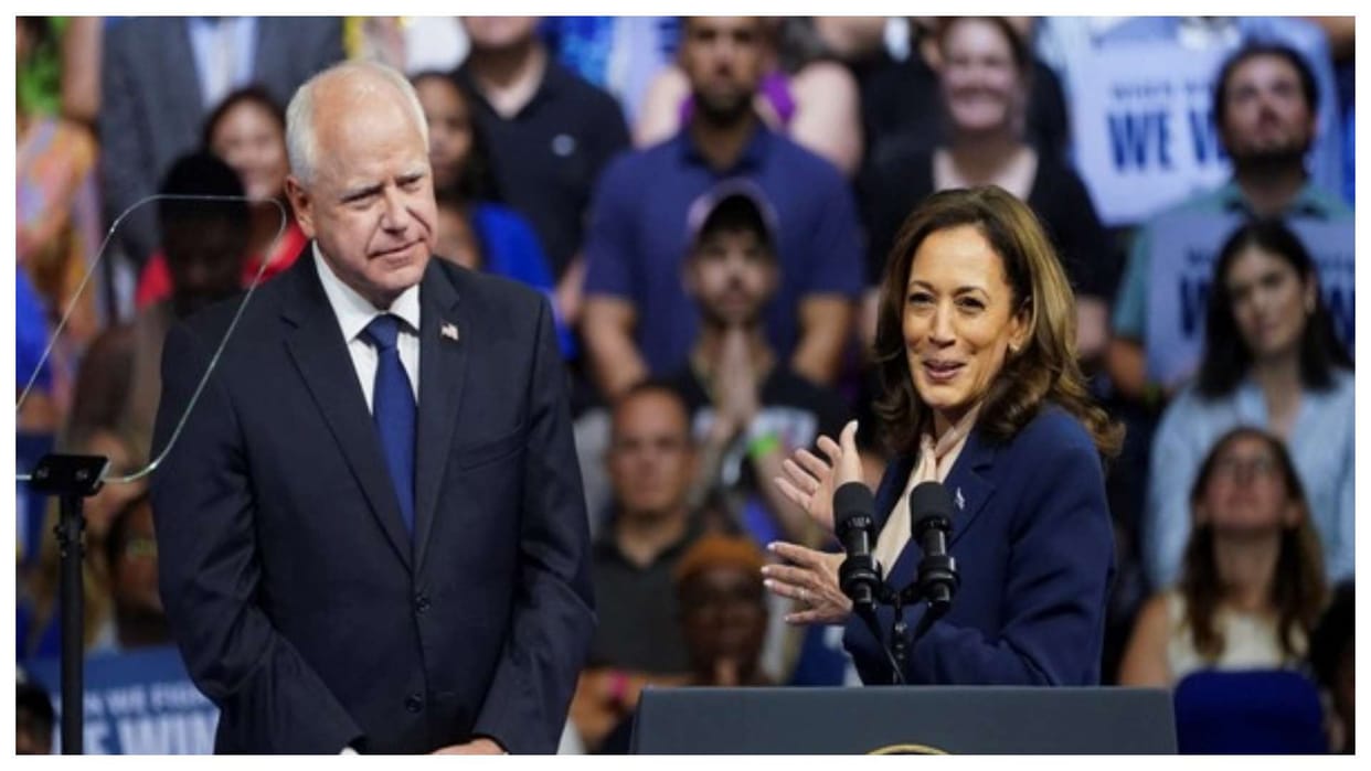 USA Tim Walz accepts Democratic nomination for vice president in DNC speech praise kamala harris