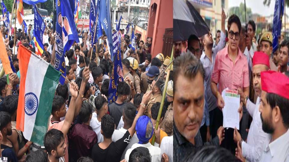 anger erupted in Collectorate over sub-classification in reservation for scheduled castes and tribes In Agra