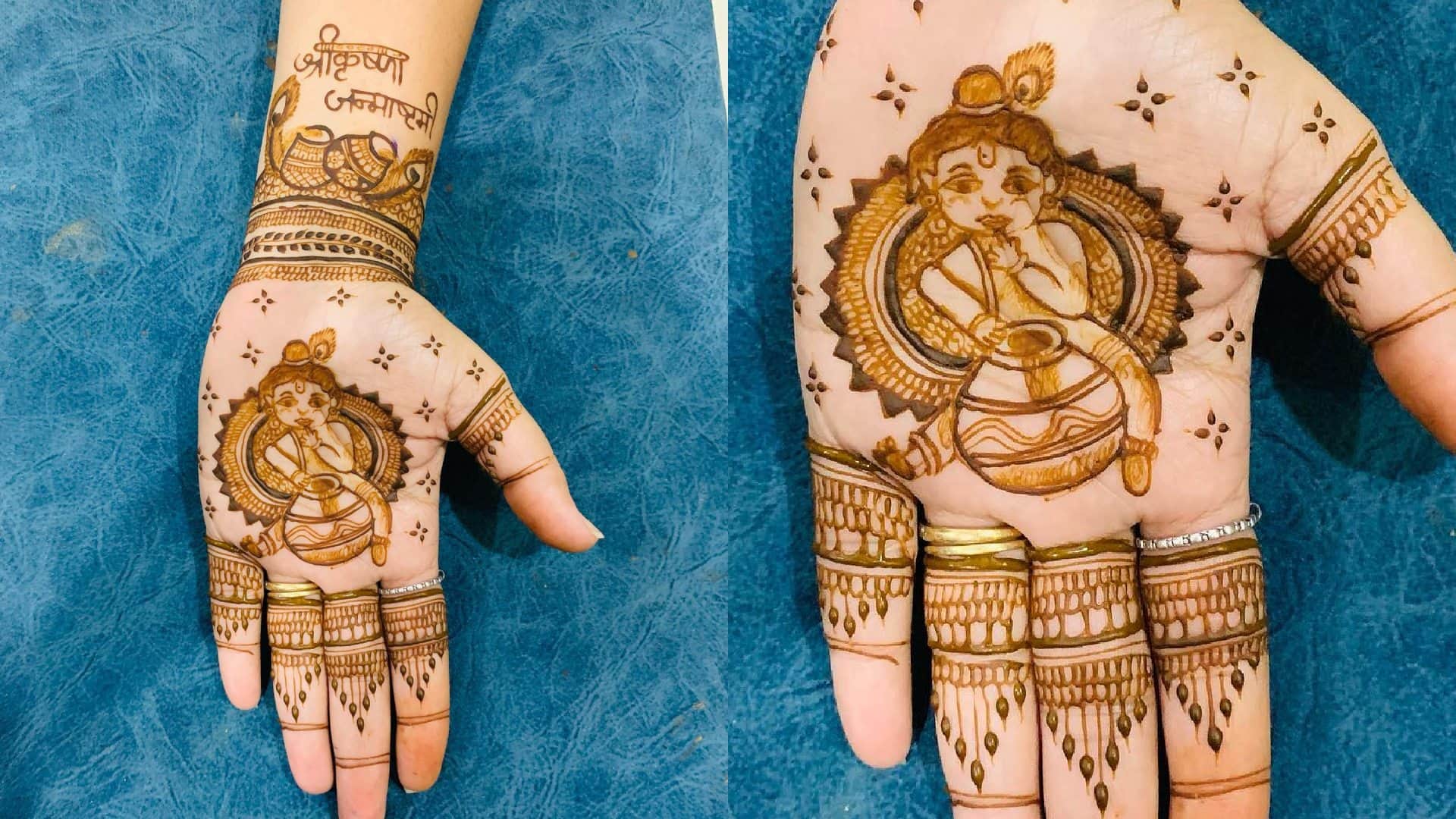 Krishna Janmashtami 2024 Special Mehndi design for full hand disprj