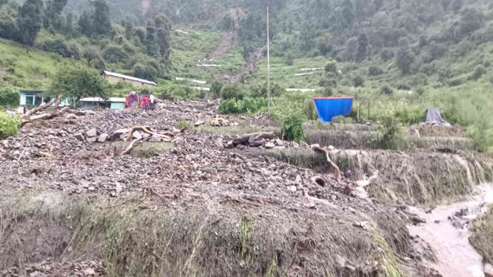 Uttarakhand Weather Extreme Rainfall in Tehri Debris enters house School Collapse Field Destroyed