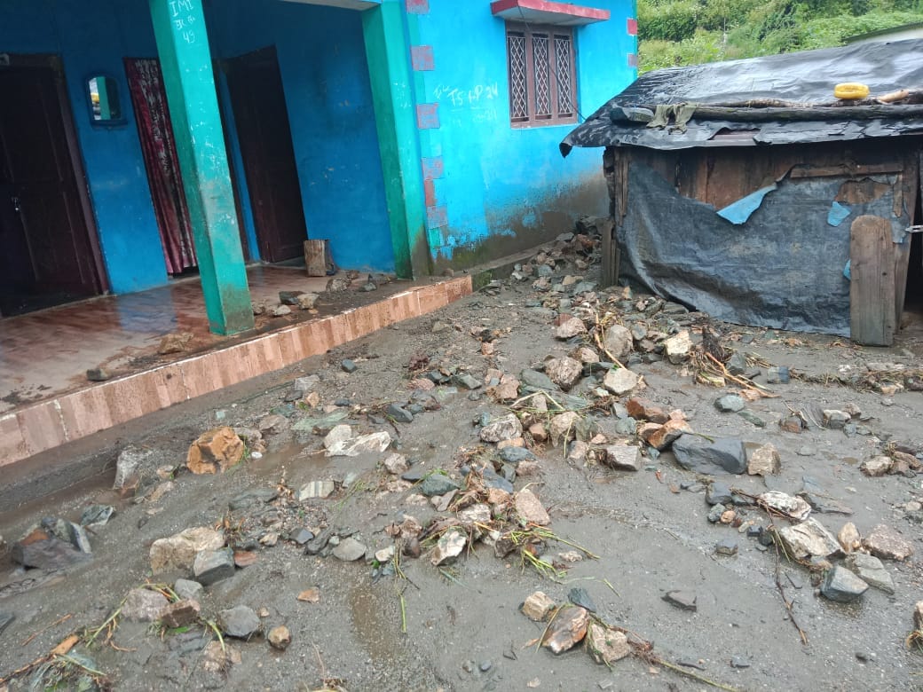 Uttarakhand Weather Extreme Rainfall in Tehri Debris enters house School Collapse Field Destroyed