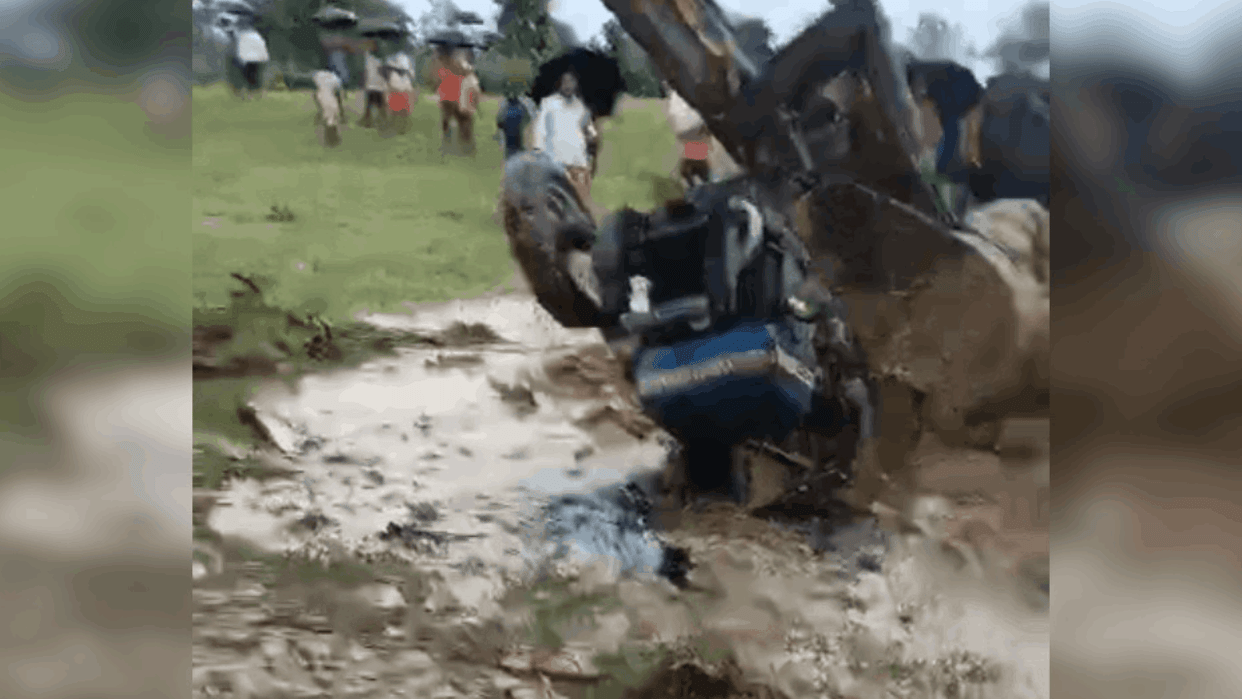 tractor owner died when  tractor got stuck in swamp and overturned