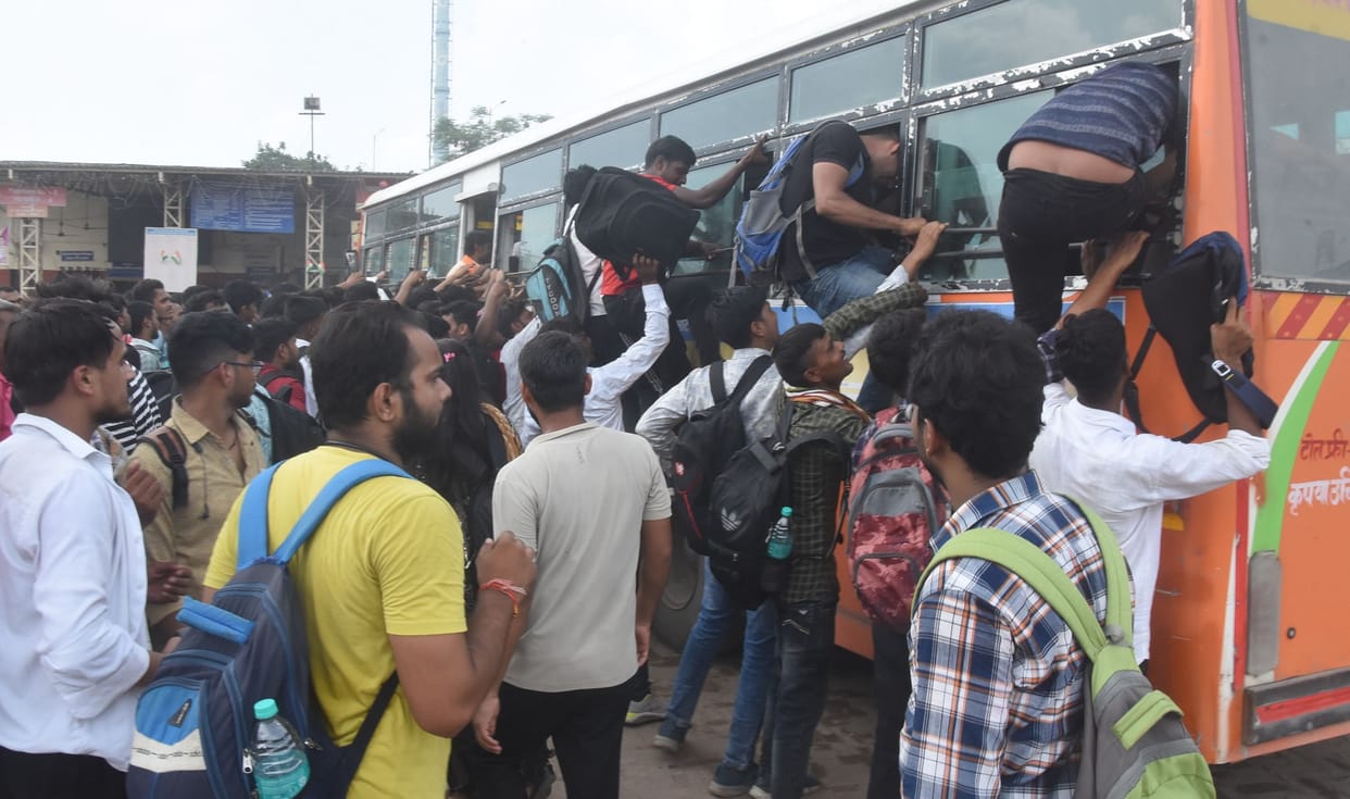 Police Recruitment, Candidates entered buses through windows, occupied reserved coaches of trains