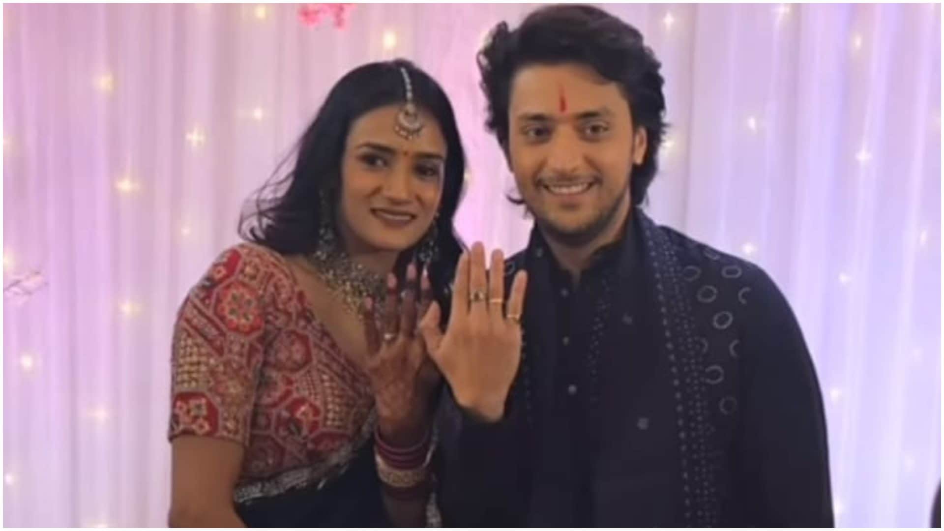 Shaka Laka Boom Boom Fame Kinshuk Vaidya and Diiksha Nagpal Engagement shared photos flaunting their rings